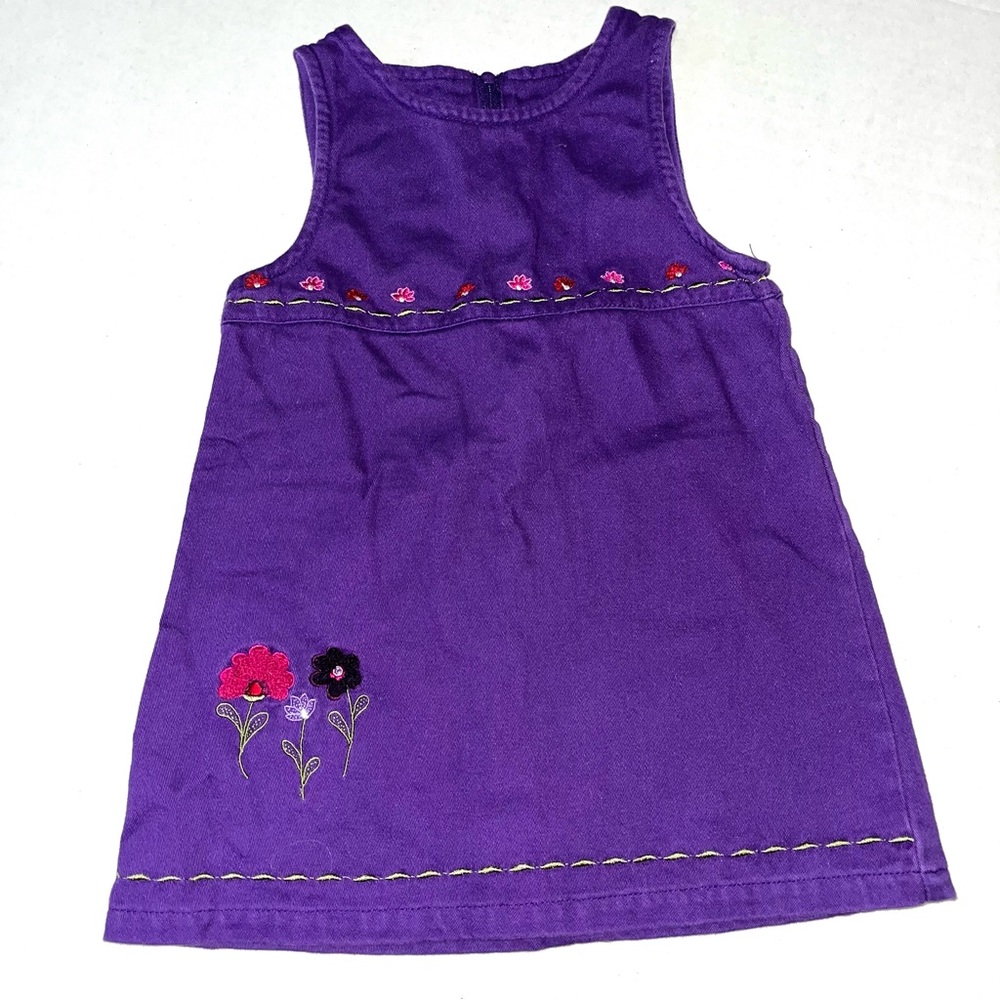 Mc Kids McDonald’s Purple Jumper Dress With Flowers 2T